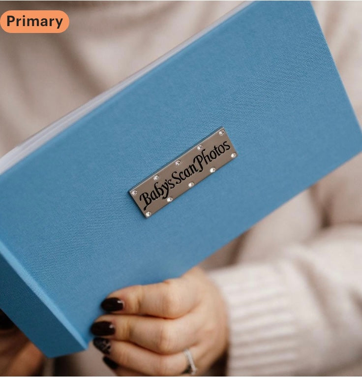 Baby's Scan Photos - Classic white/pink/blue  photo album