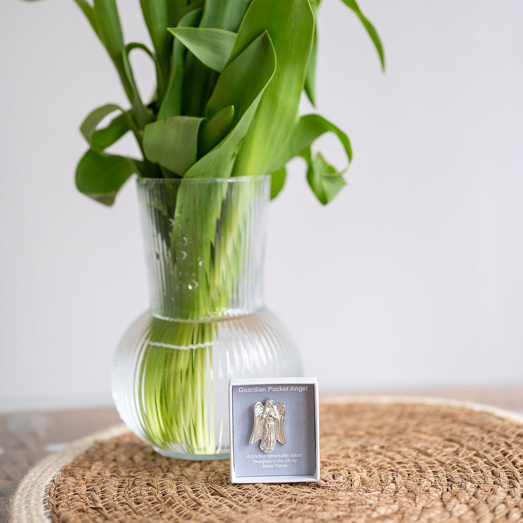 Guardian pewter pocket angel in cute gift box