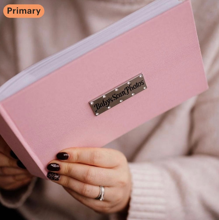 Baby's Scan Photos - Classic white/pink/blue  photo album