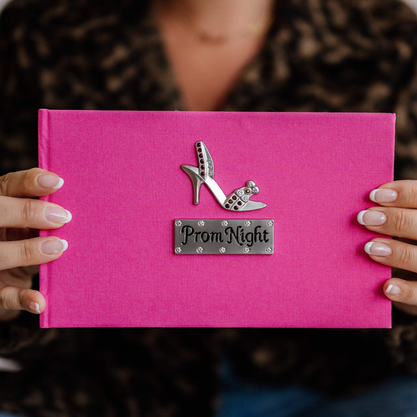 Prom Night Photo Album - Hot Pink/Purple/White Photo Album with Sparkly Stiletto
