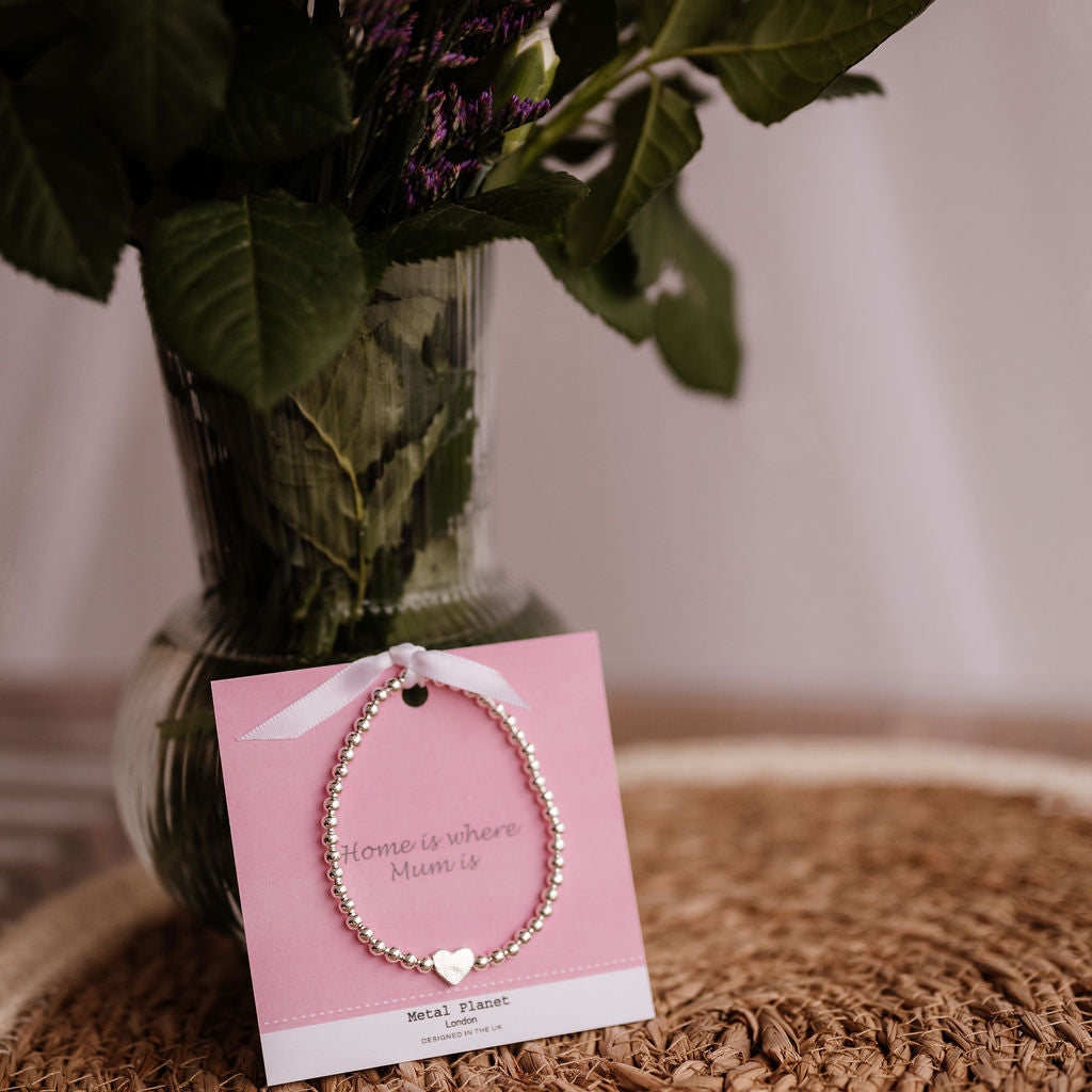 Home is where Mum is - Heart stretch bracelet