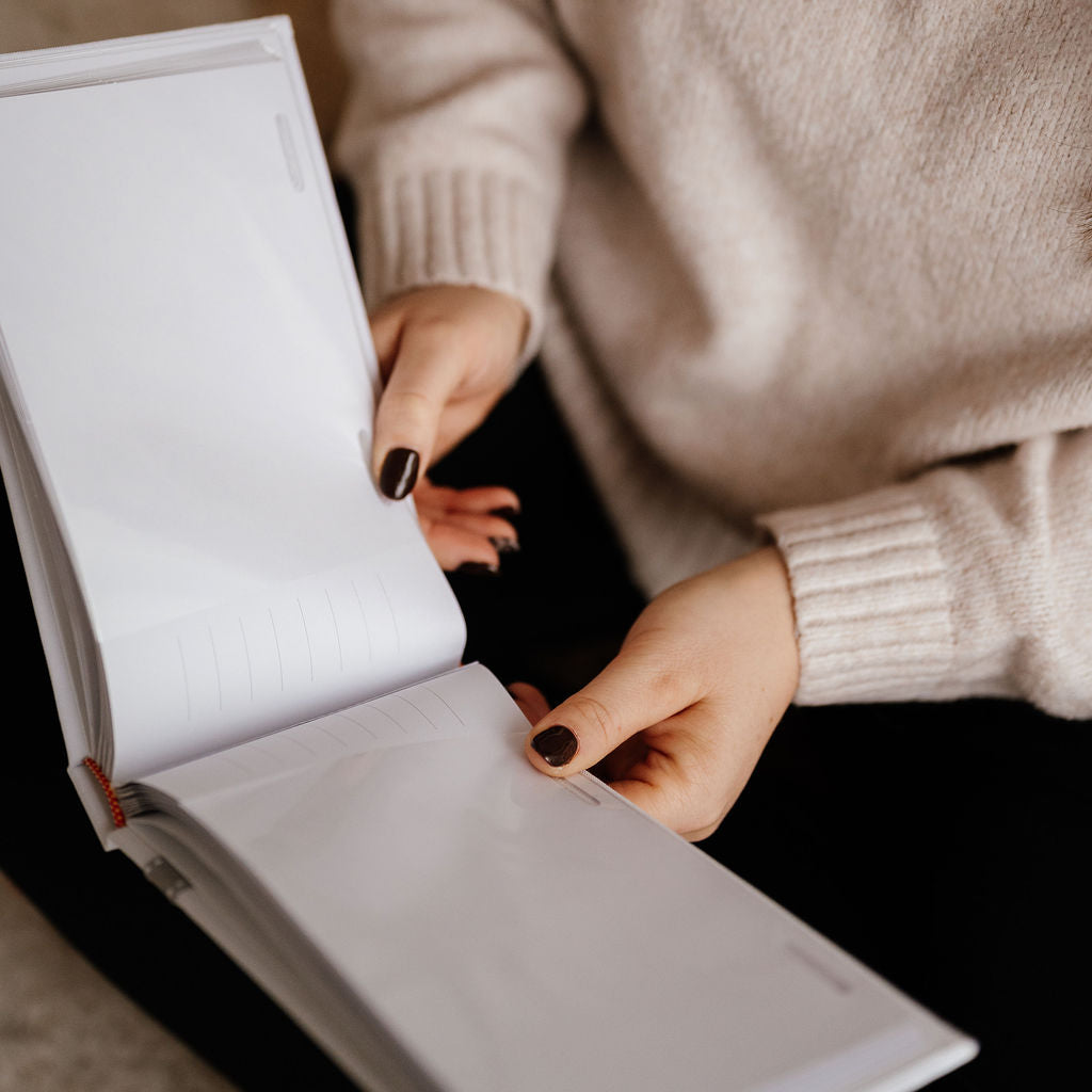 Baby's Scan Photos 2025 Blue stitched ribbon photo album