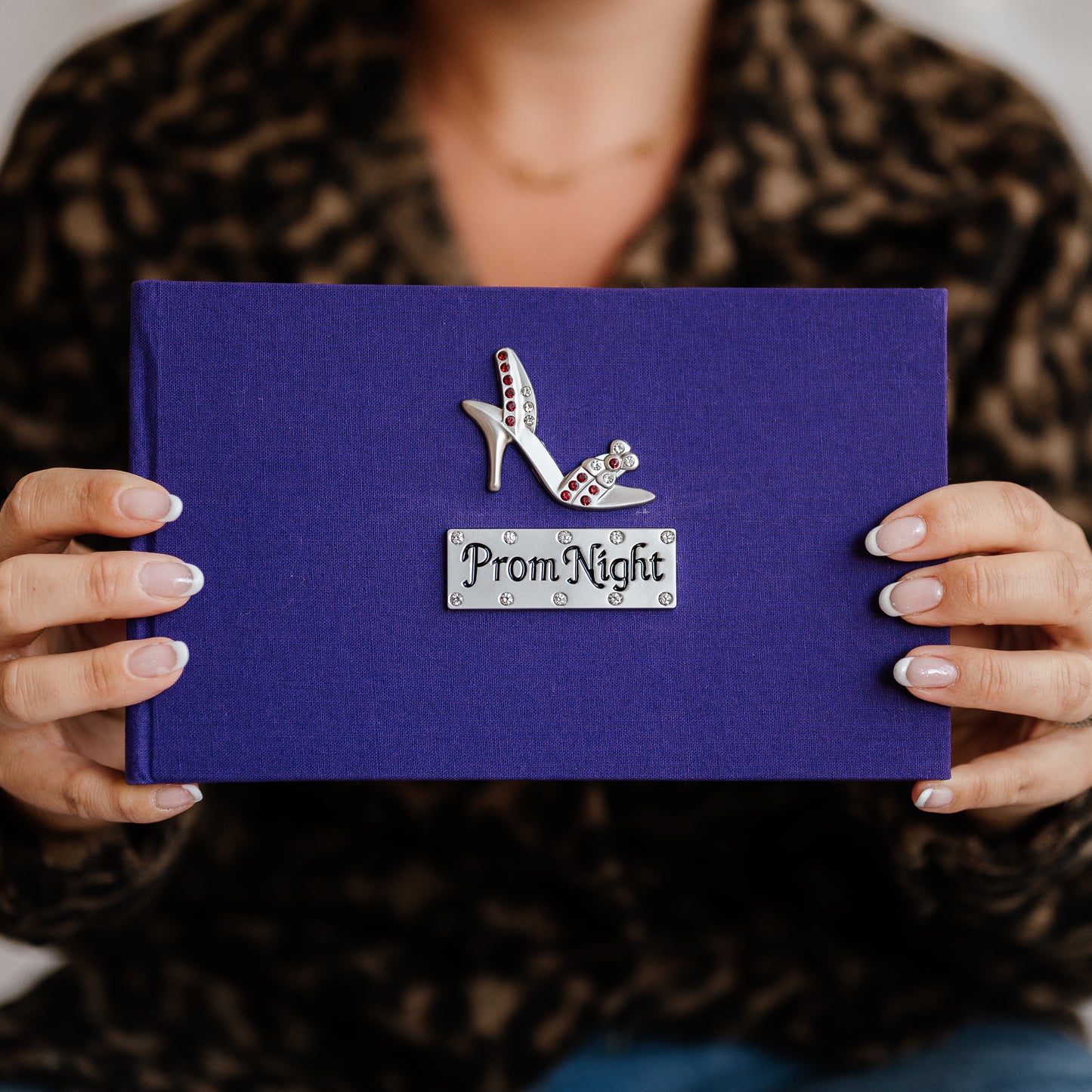 Prom Night Photo Album - Hot Pink/Purple/White Photo Album with Sparkly Stiletto