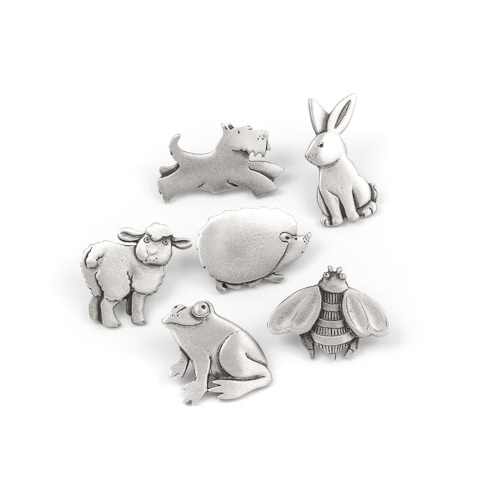 Hedgehog pewter jacket pin