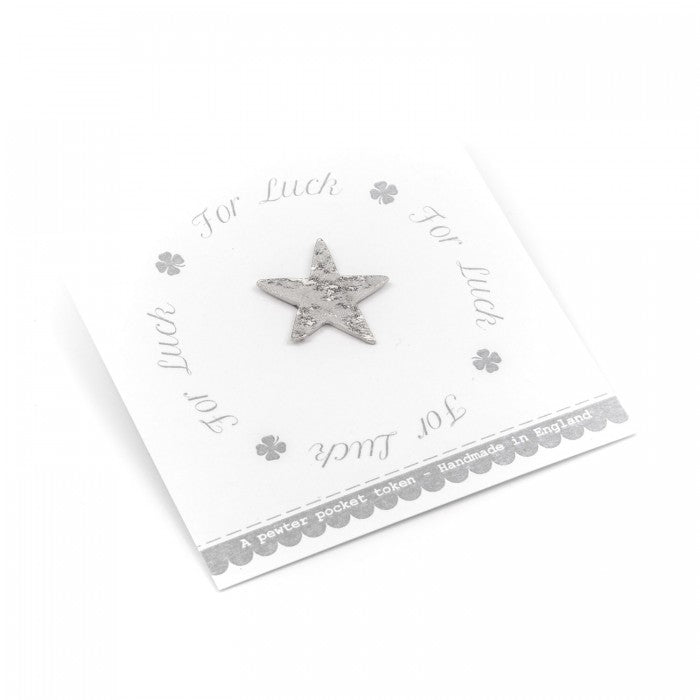 For Luck - A lucky star pocket token on a simple printed gift card!