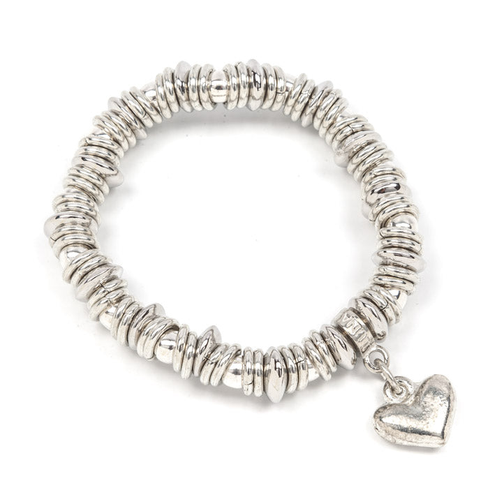 Gorgeous chunky link bracelet with heart droplet