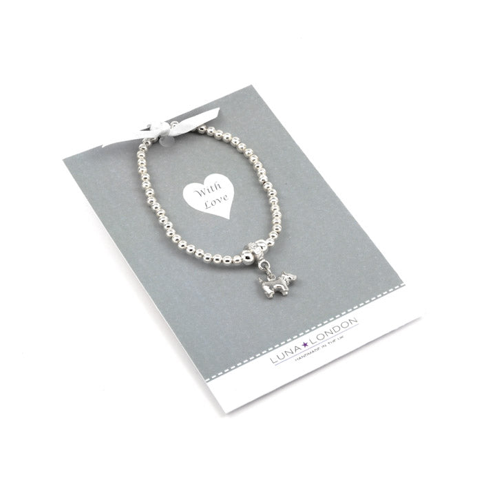 Acorn pewter bead bracelet