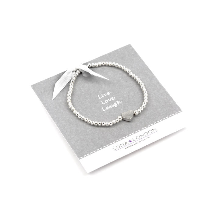 Live Love Laugh - Heart stretch bracelet