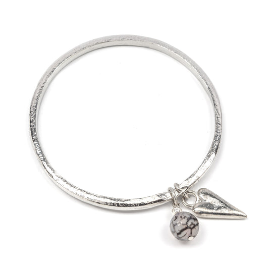 A gorgeous range of pewter bangles with a splash of summer