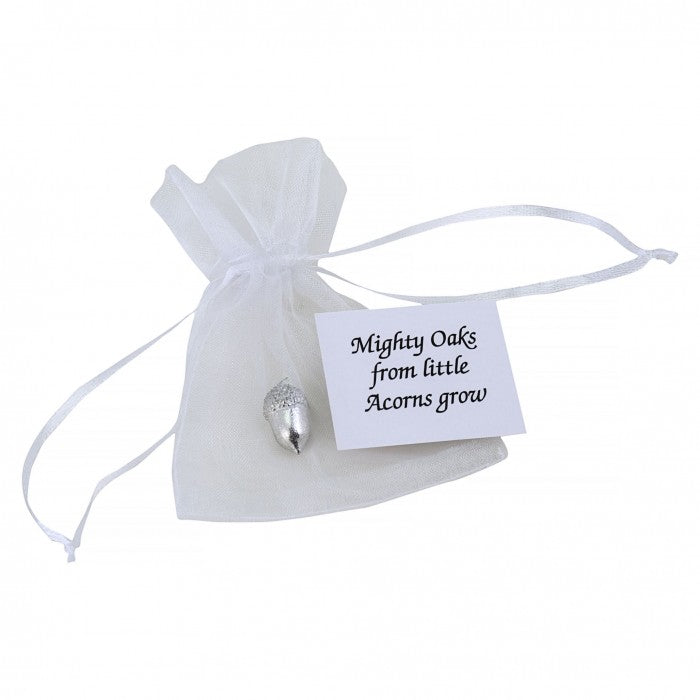 Mighty oaks from little acorns grow .. pewter acorn pocket keepsake