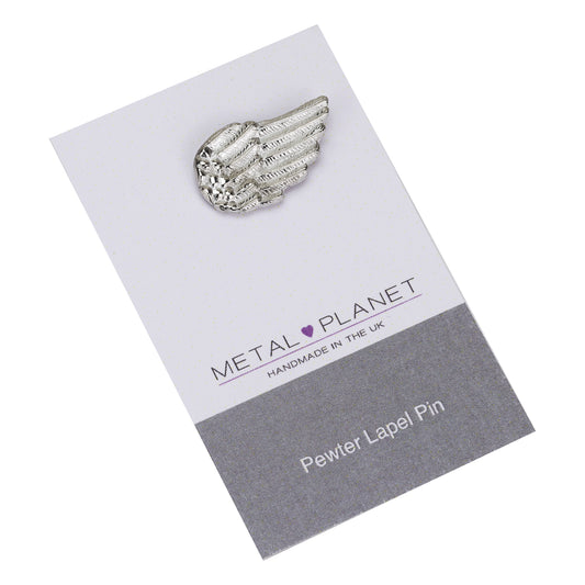 Angel wing jacket pin