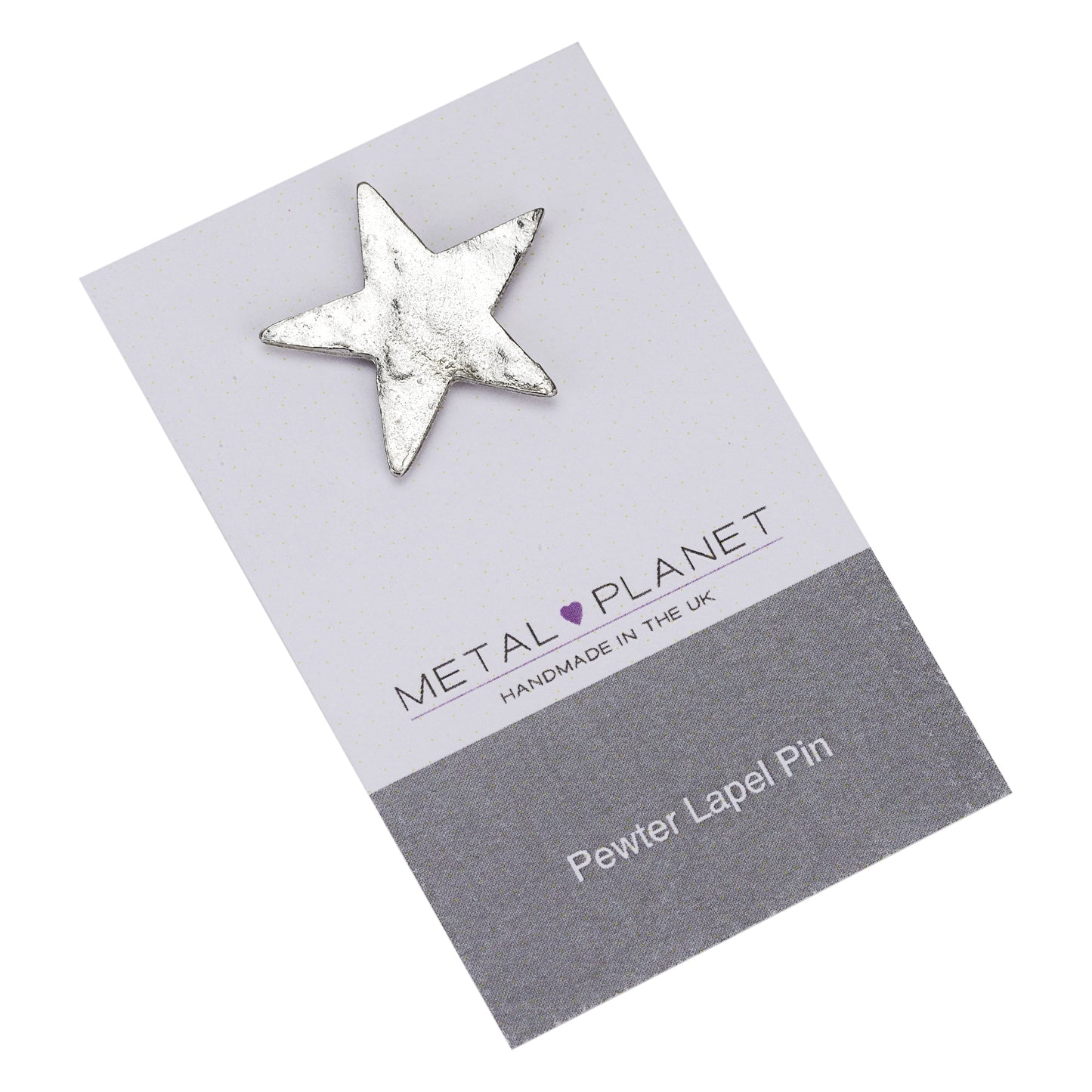 Large star pewter jacket pin