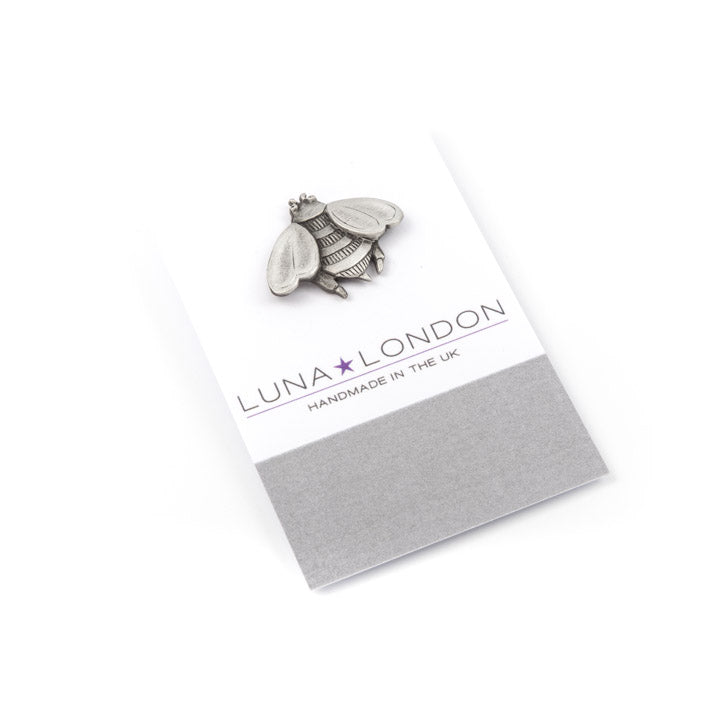 Bee pewter jacket pin