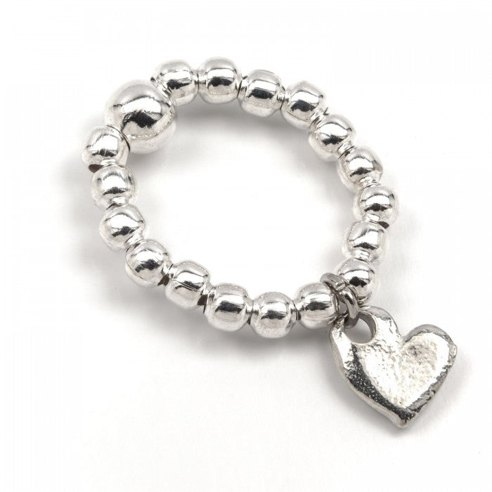 A gorgeous range of stretch bead rings in rose gold/silver plate