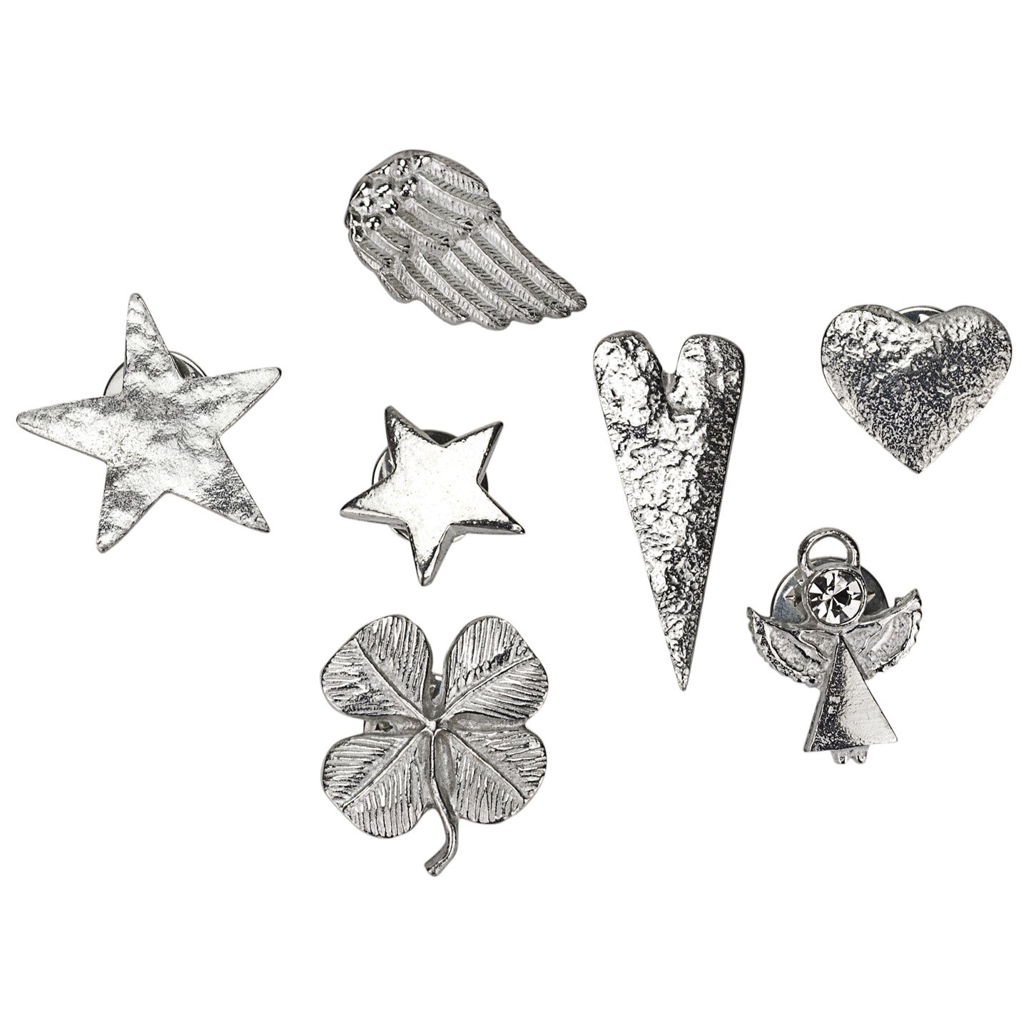 Large star pewter jacket pin