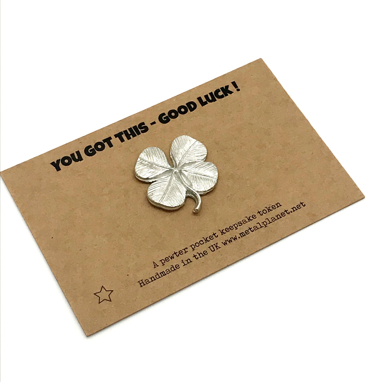 Good luck pocket token 'You got this - Lucky shamrock token' on double sided gift card