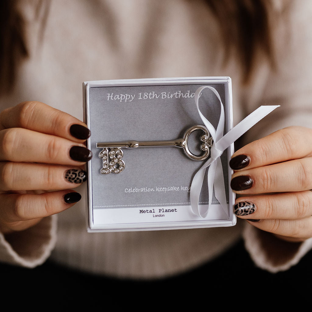 A shiny '18' metal key for an eighteenth celebration!