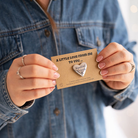 A  little love from me to you - Special Friend heart  pebble on cute gift card with envelope (Copy)