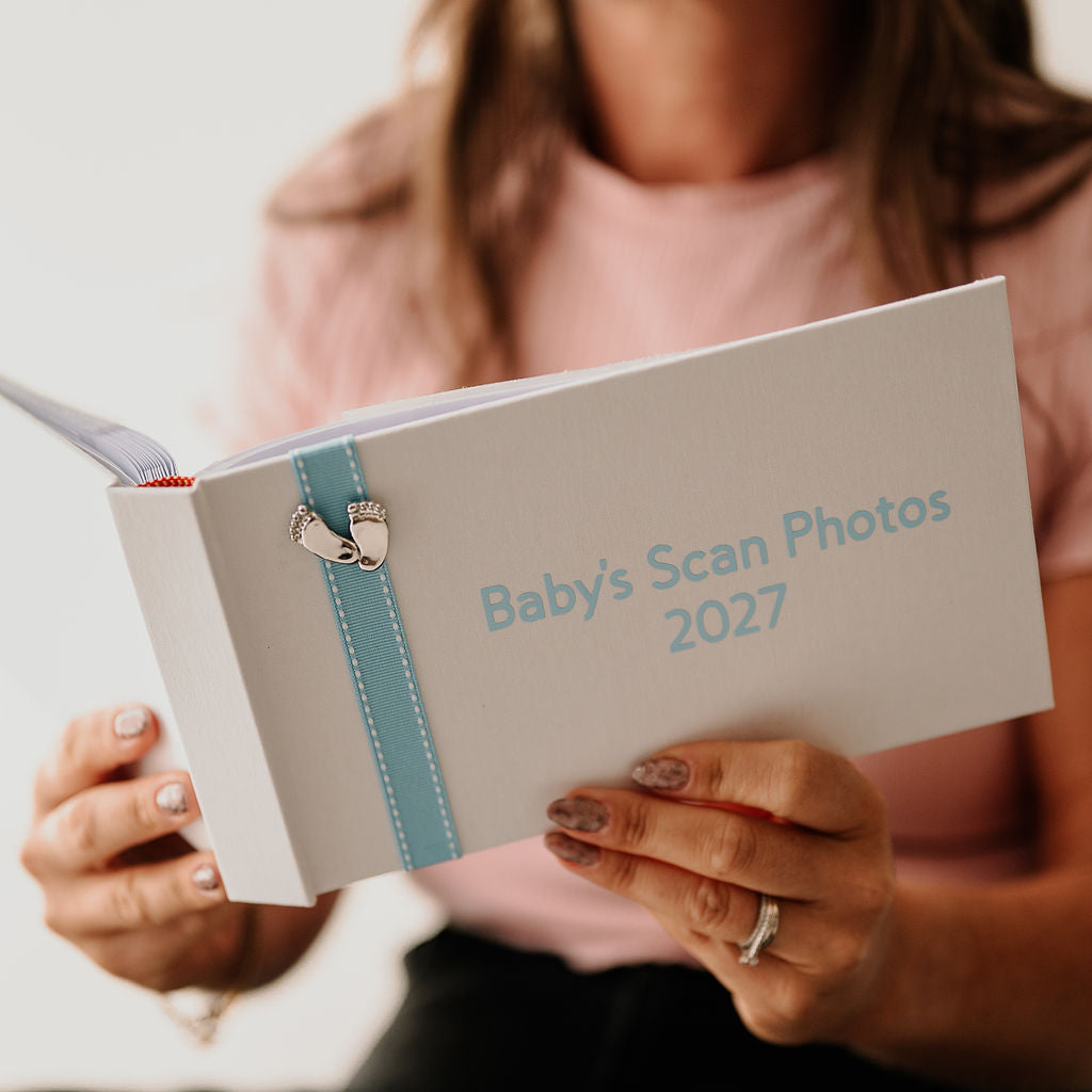 Baby's Scan Photos 2027 Pink stitched ribbon photo album