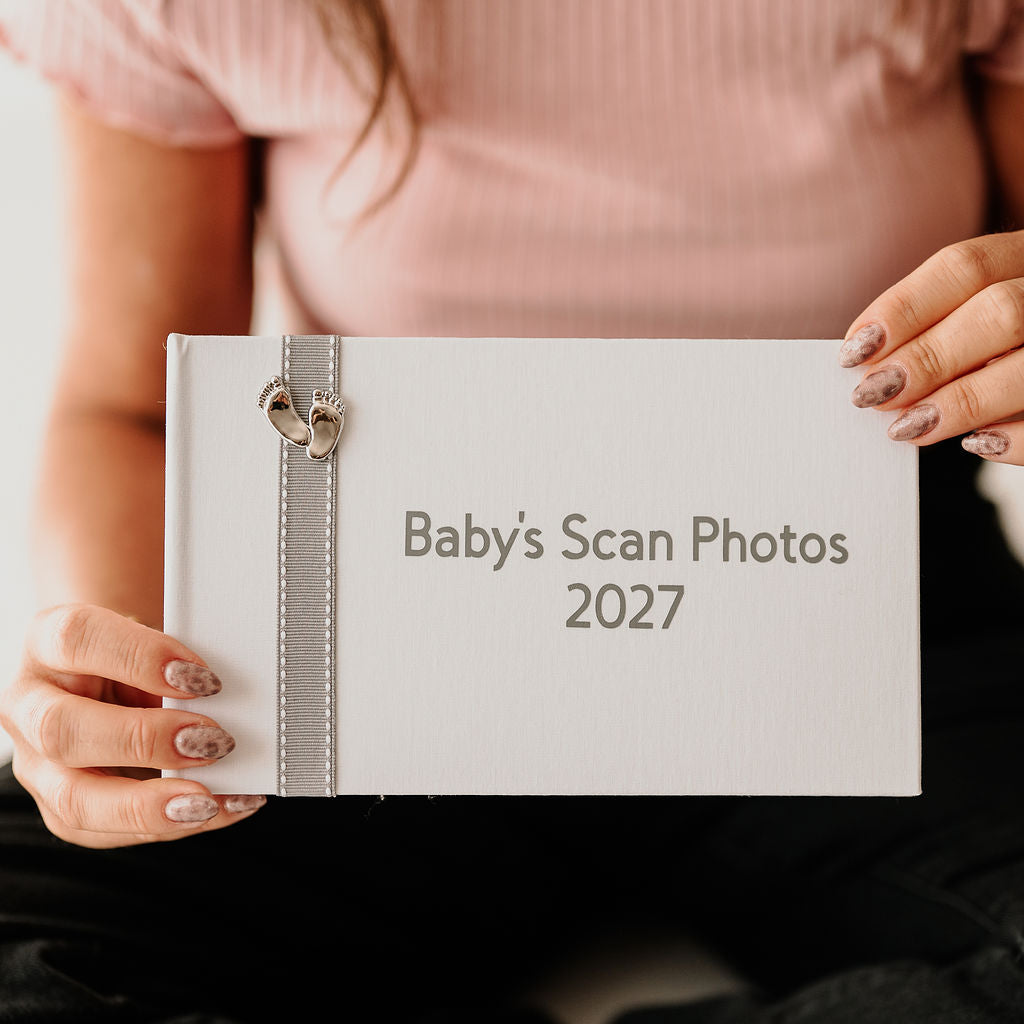 Baby's Scan Photos 2027 Pink stitched ribbon photo album