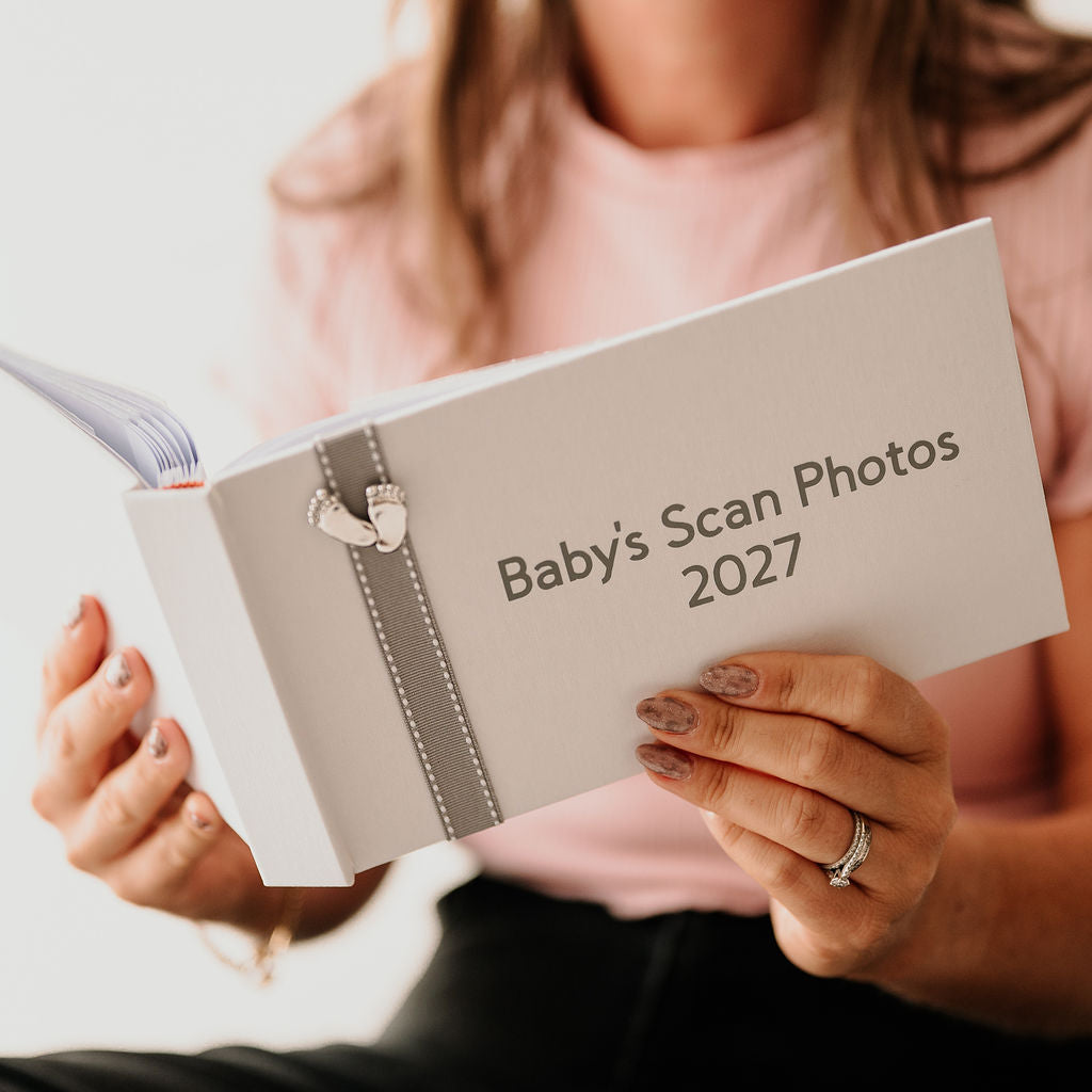 Baby's Scan Photos 2027 Blue stitched ribbon photo album