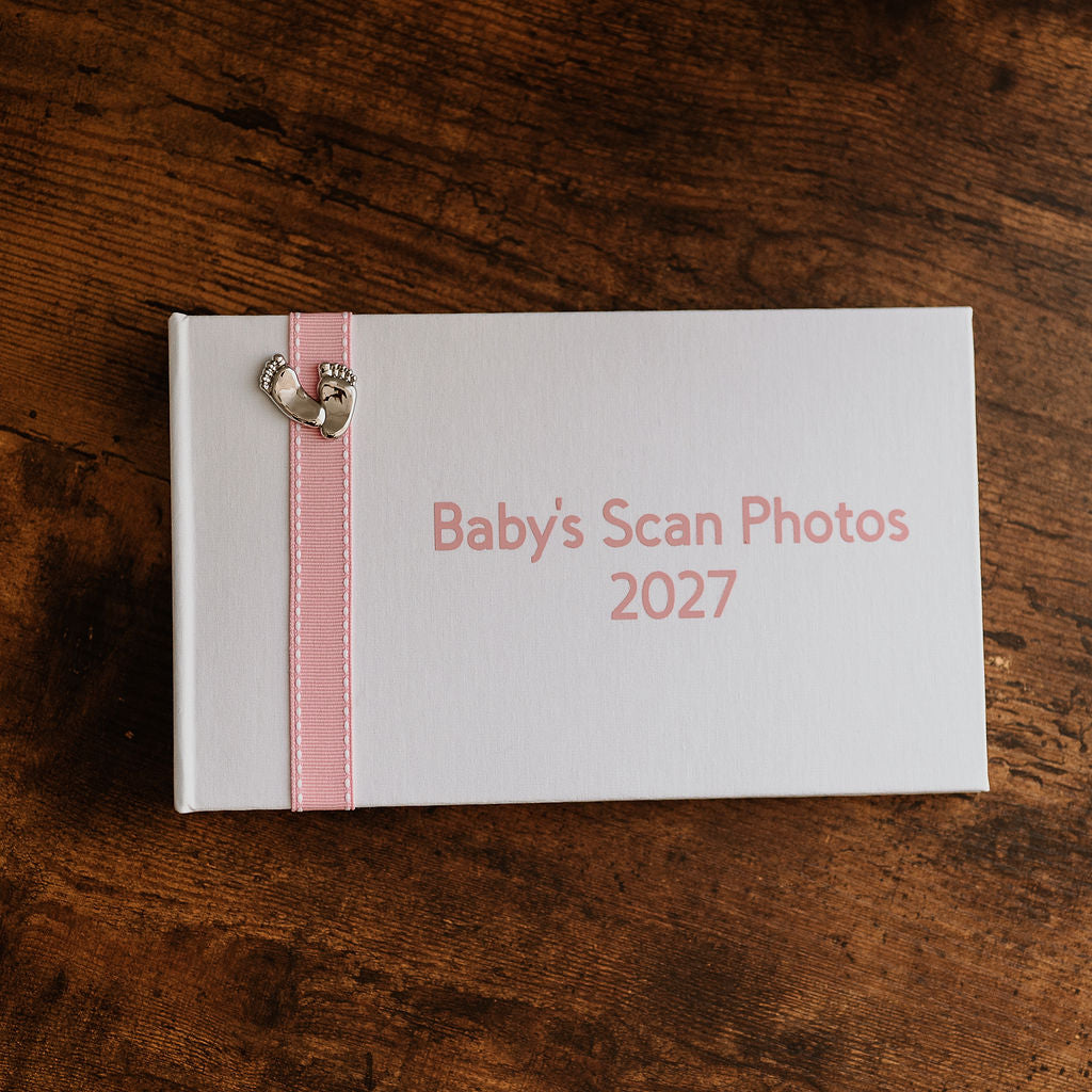 Baby's Scan Photos 2027 Pink stitched ribbon photo album