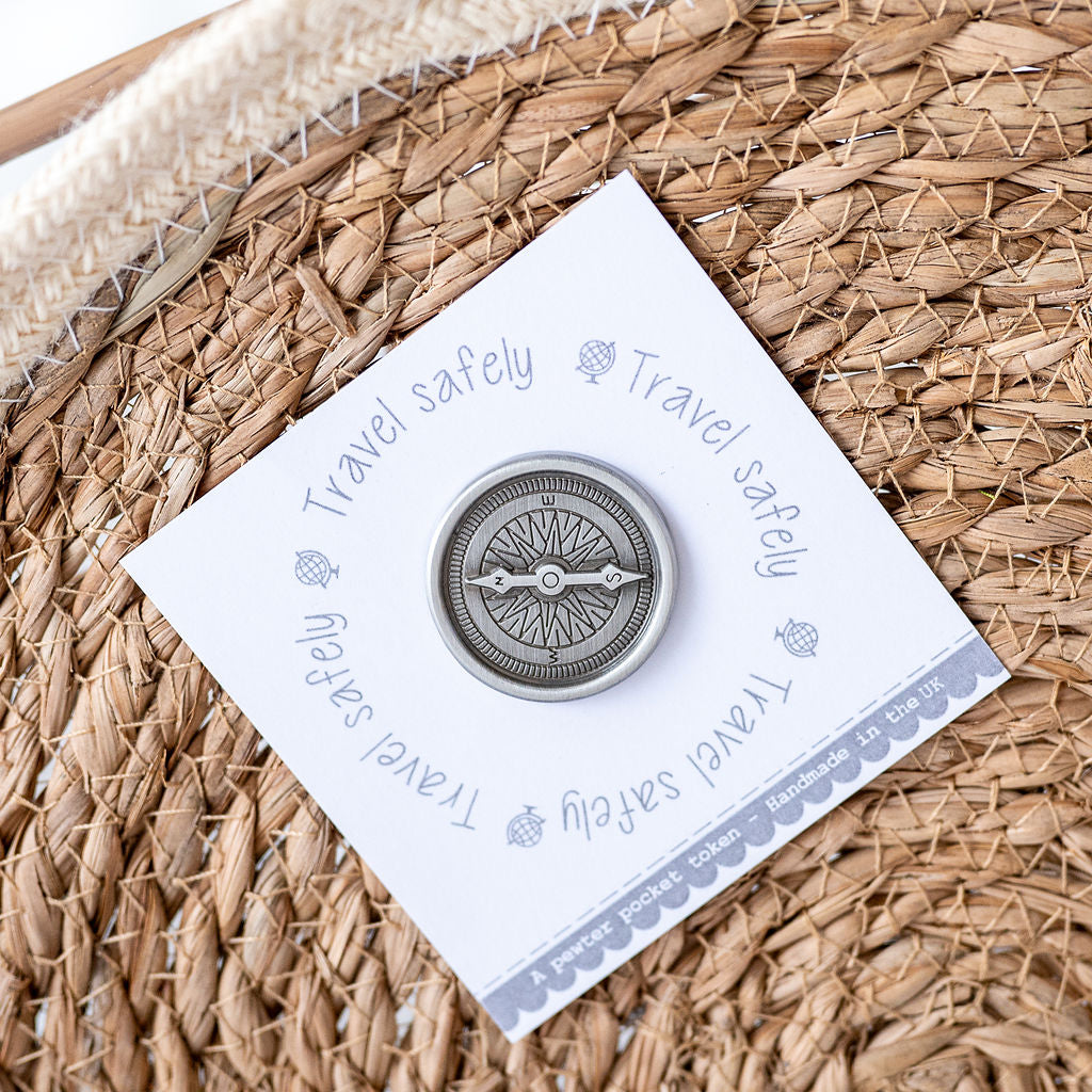 Travel Safely Compass Token on smart gift card