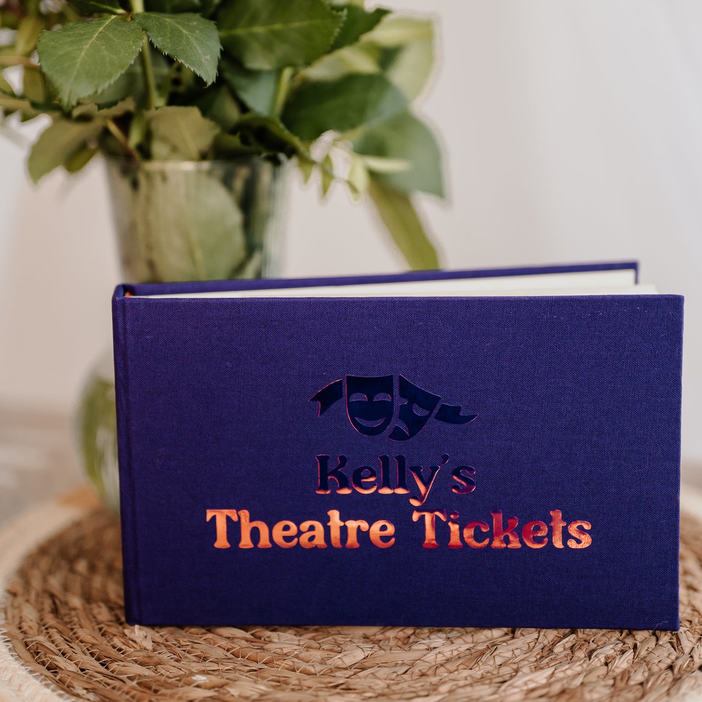 Personalised Theatre Tickets storage album Purple or Grey