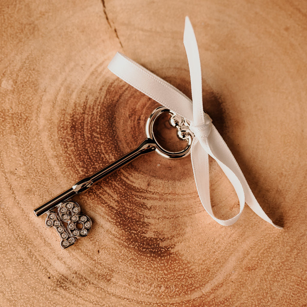 A personalised shiny '18' metal key for an 18th Birthday celebration!