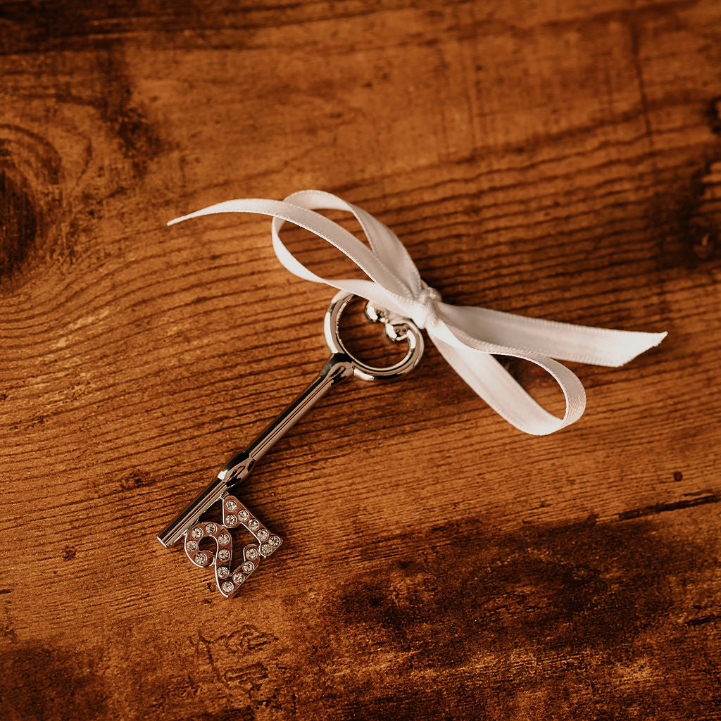 A personalised shiny '21' metal key for a 21st Birthday celebration!