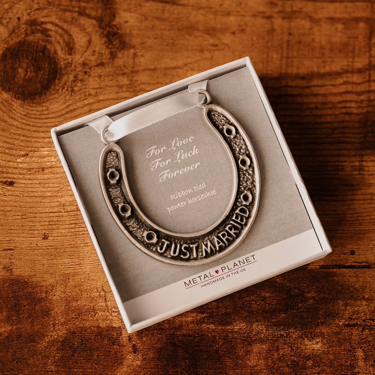 Handmade Pewter Horseshoe ~ The perfect wedding keepsake