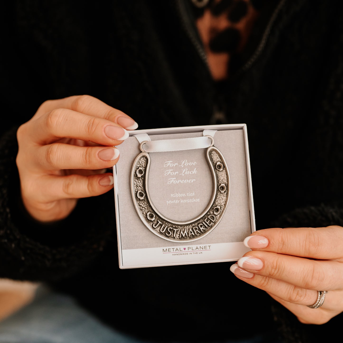 Handmade Pewter Horseshoe ~ The perfect wedding keepsake