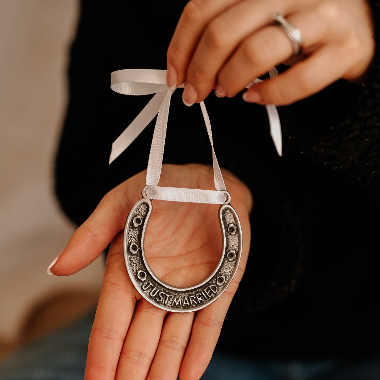 Handmade Pewter Horseshoe ~ The perfect wedding keepsake
