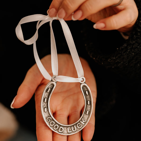Handmade Pewter Horseshoe ~ The perfect wedding keepsake