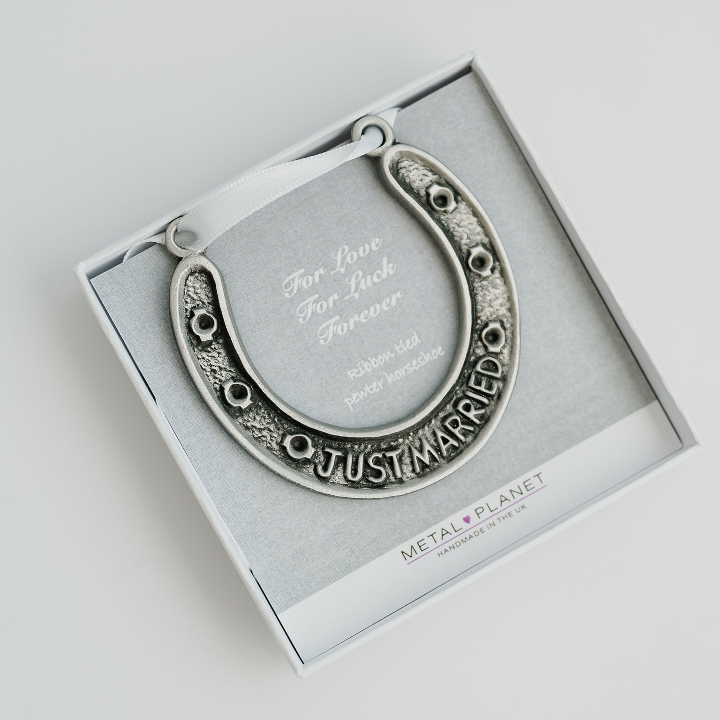 Handmade Pewter Horseshoe ~ The perfect wedding keepsake