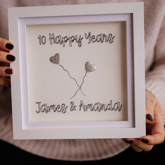 Personalised Tin Anniversary (10 year) Frame