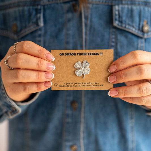 Go smash those exams - lucky shamrock pocket keepsake gift set