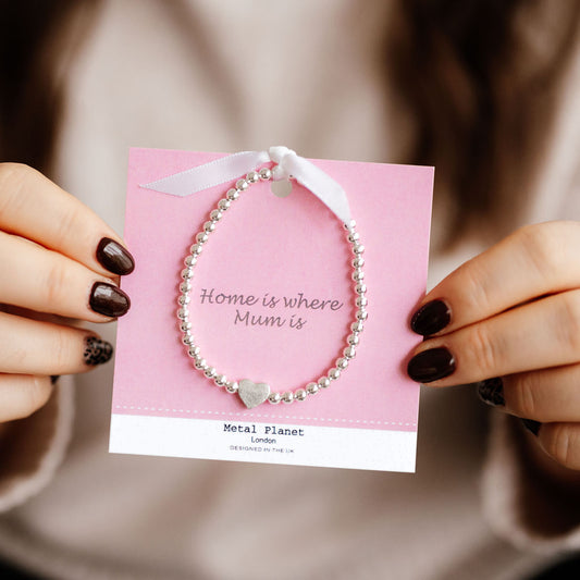 Home is where Mum is - Heart stretch bracelet