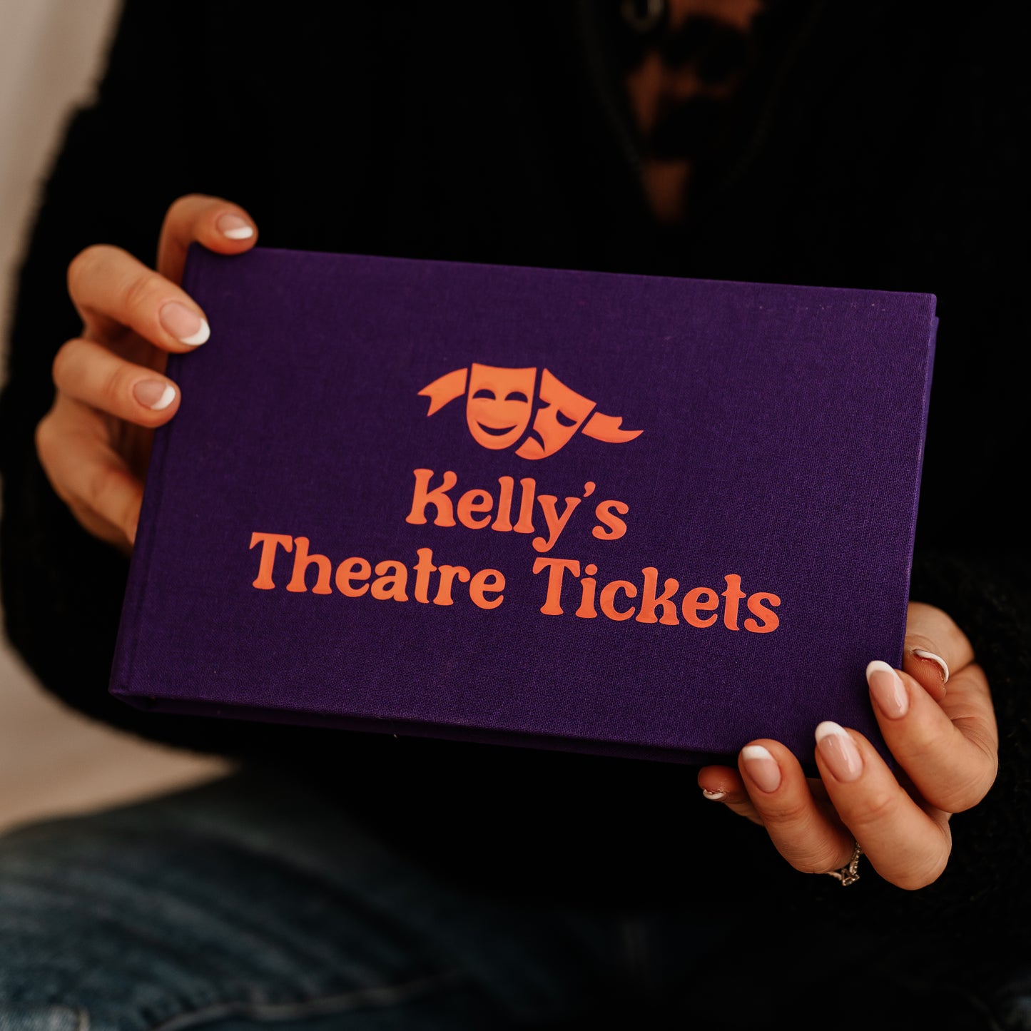 Personalised Theatre Tickets storage album Purple or Grey