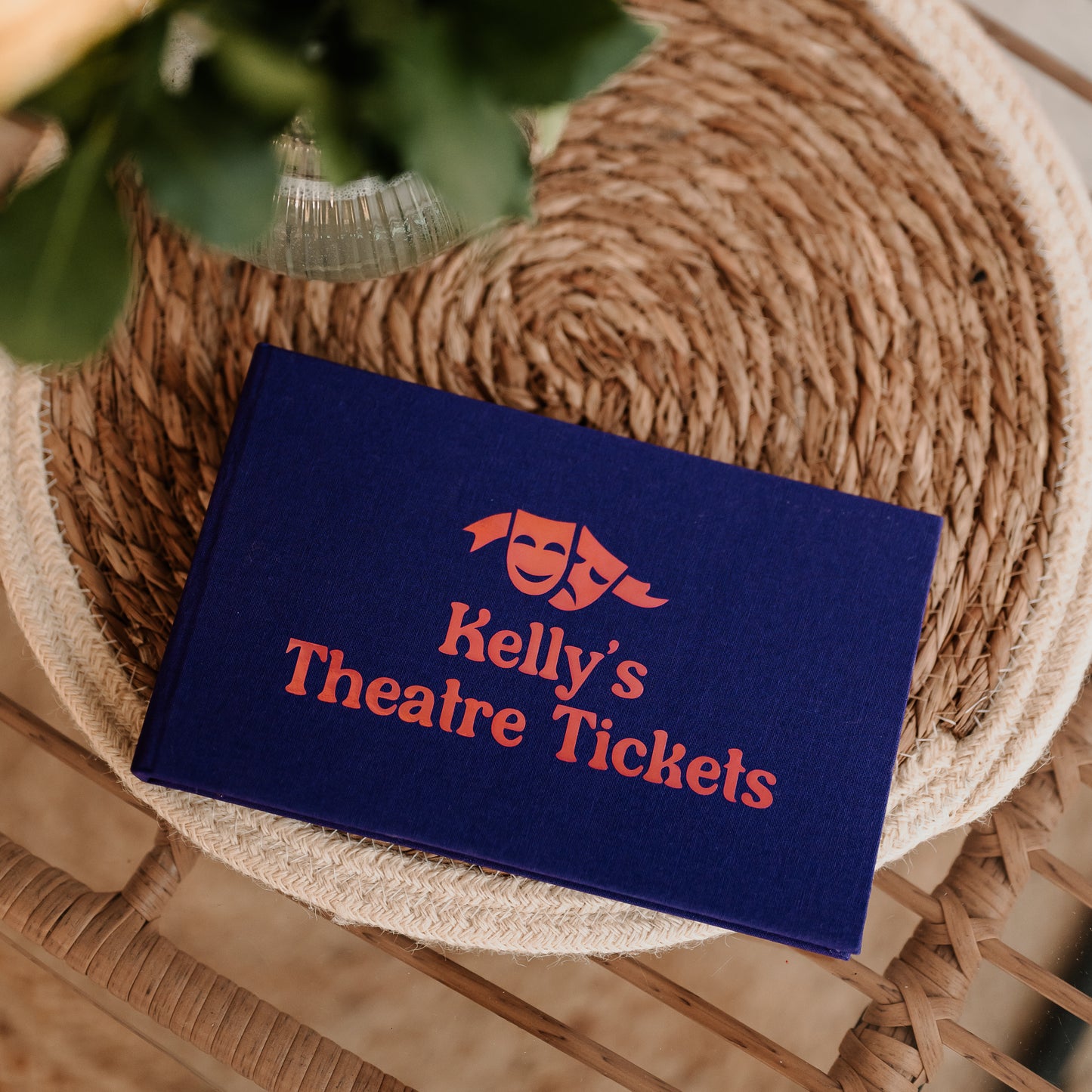 Personalised Theatre Tickets storage album Purple or Grey