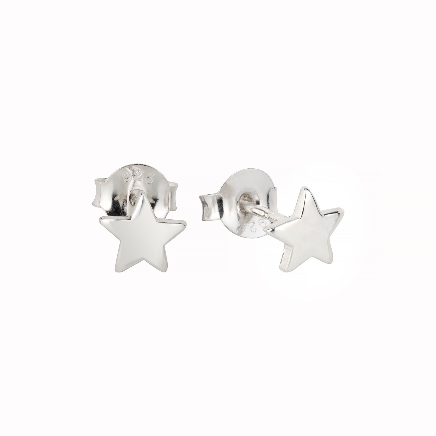 Sterling Silver star studs in cute glass jar