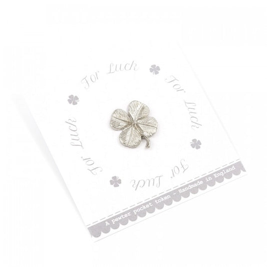 For Luck - A lucky shamrock pocket token on a simple printed gift card!