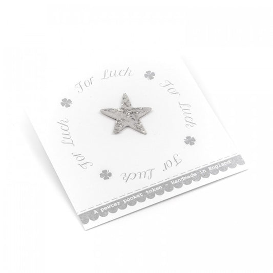 For Luck - A lucky star pocket token on a simple printed gift card!