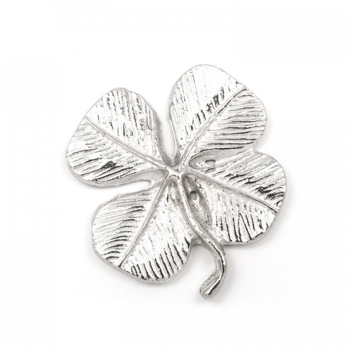 For Luck - A gorgeous 4 Leaf Clover pewter jacket pin