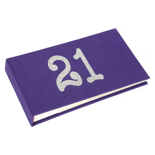 21 Purple photo album with silver sparkle design