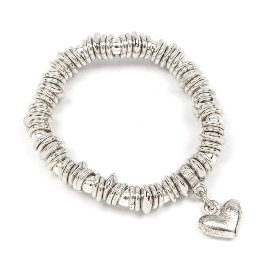 Gorgeous chunky link bracelet with heart droplet