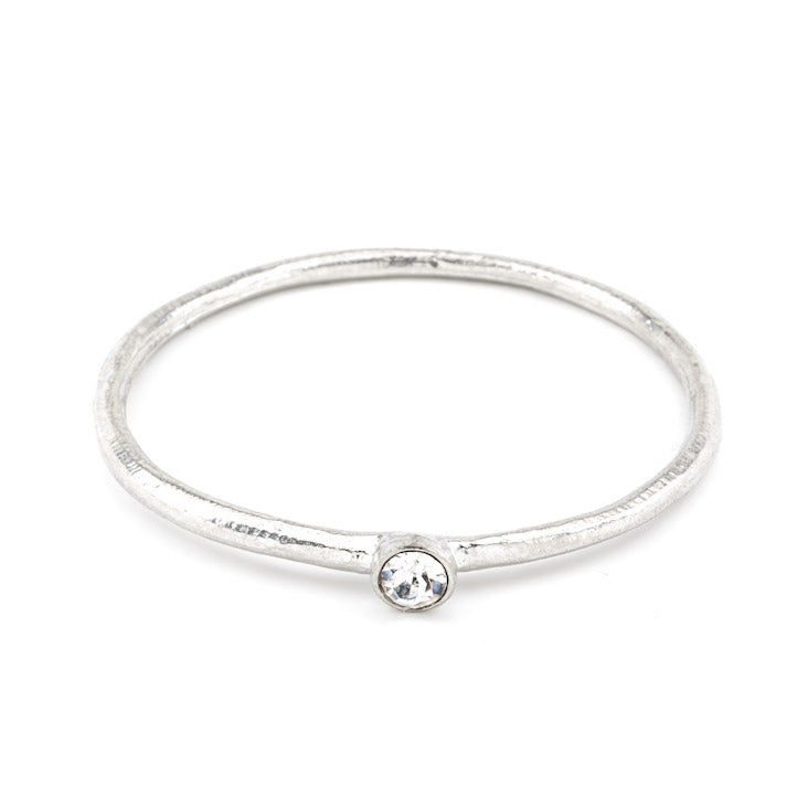 Pewter bangles with gorgeous sparkly options by Luna London