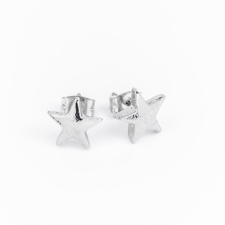 Star pewter stud earrings