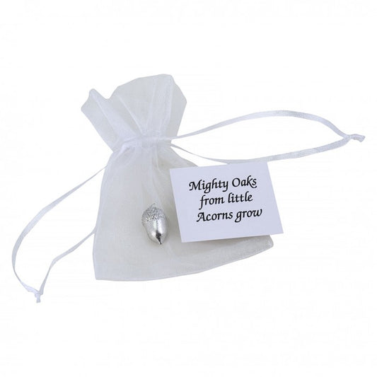 Mighty oaks from little acorns grow .. pewter acorn pocket keepsake