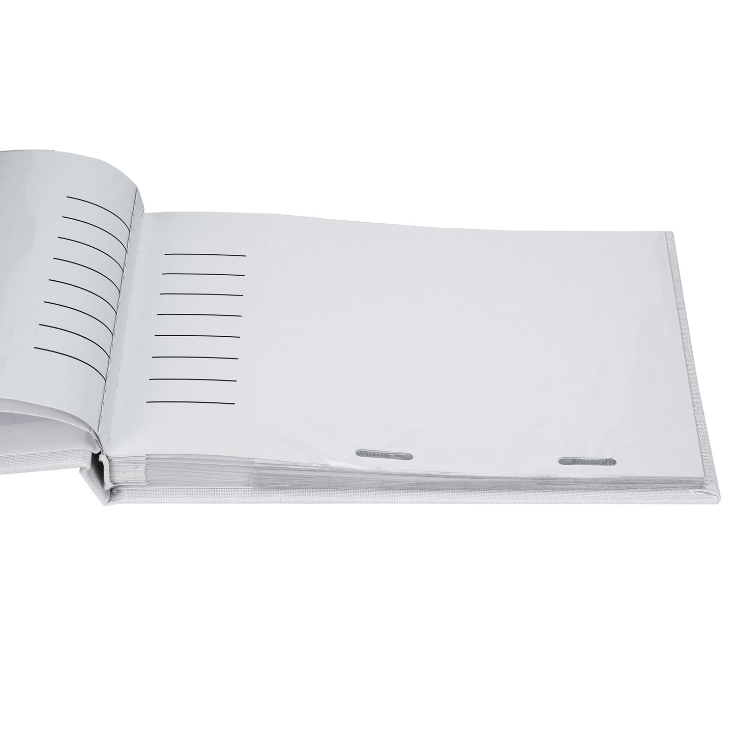 Grandparents Brag Book - Smart linen photo album with grey stitched ribbon